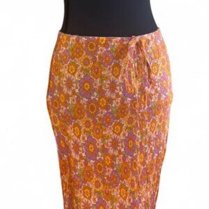 Topshop Retro Floral Maxi Skirt Size 6